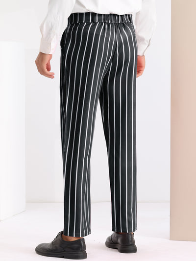 Striped Slacks Flat Front Stripes Printed Business Formal Trouser Pants