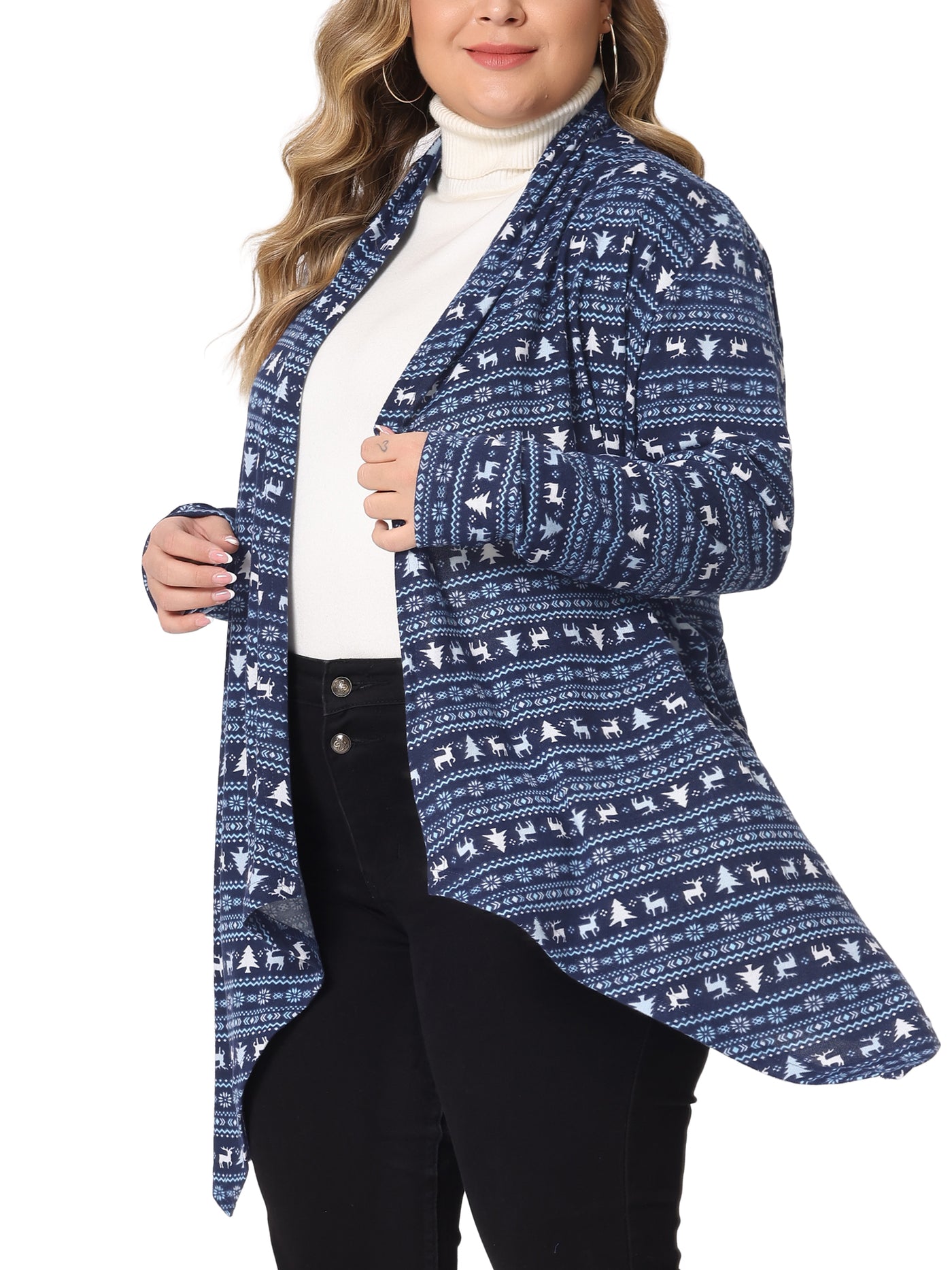 Bublédon Knit A Line Christmas Long Sleeve Cardigan