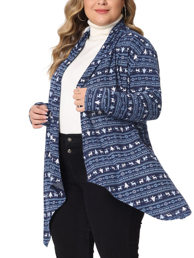 Knit A Line Christmas Long Sleeve Cardigan