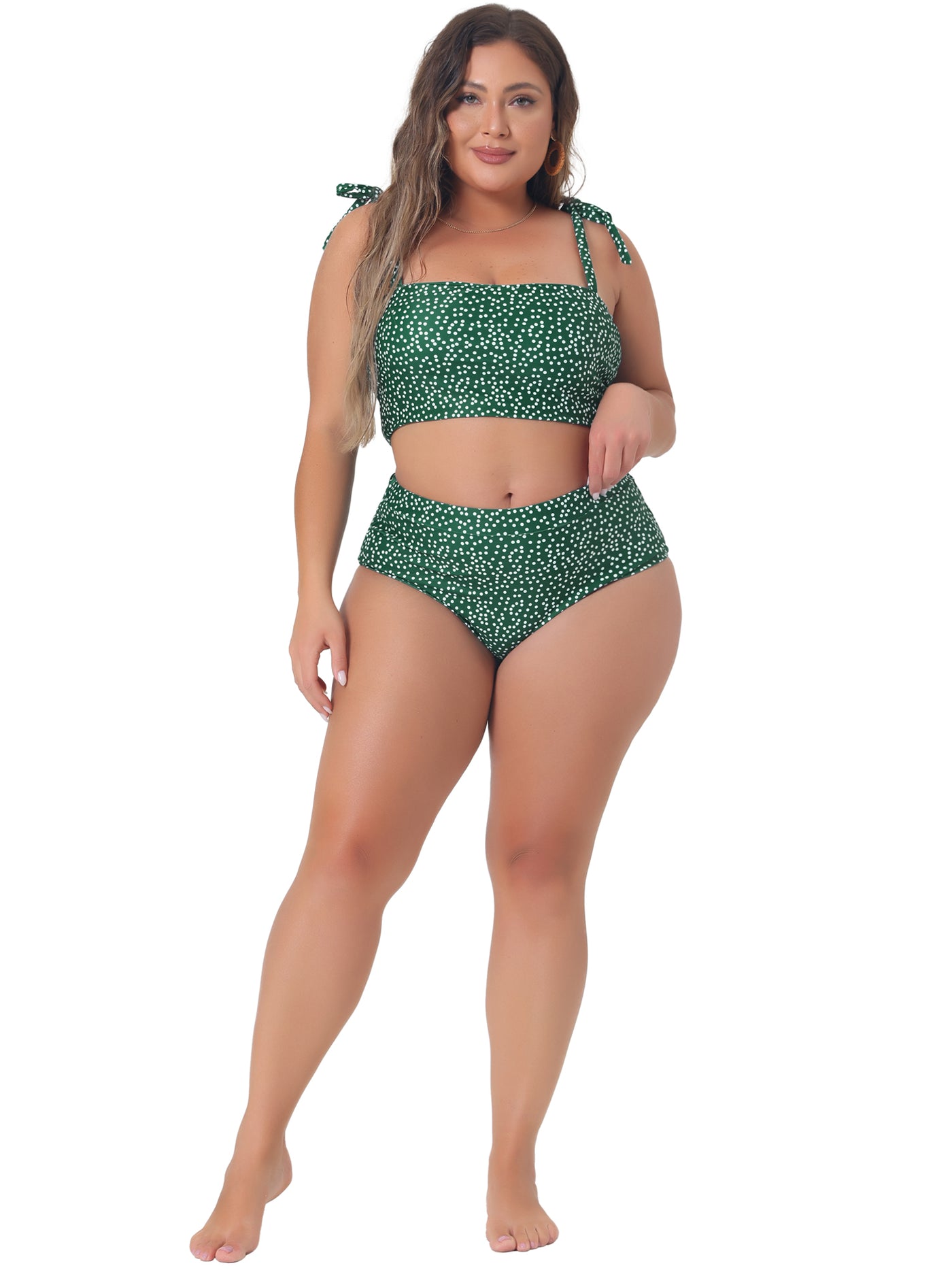 Bublédon Plus Size Swimsuit for Women Two Piece Bathing Suit High Waisted Tummy Control Bikini Set