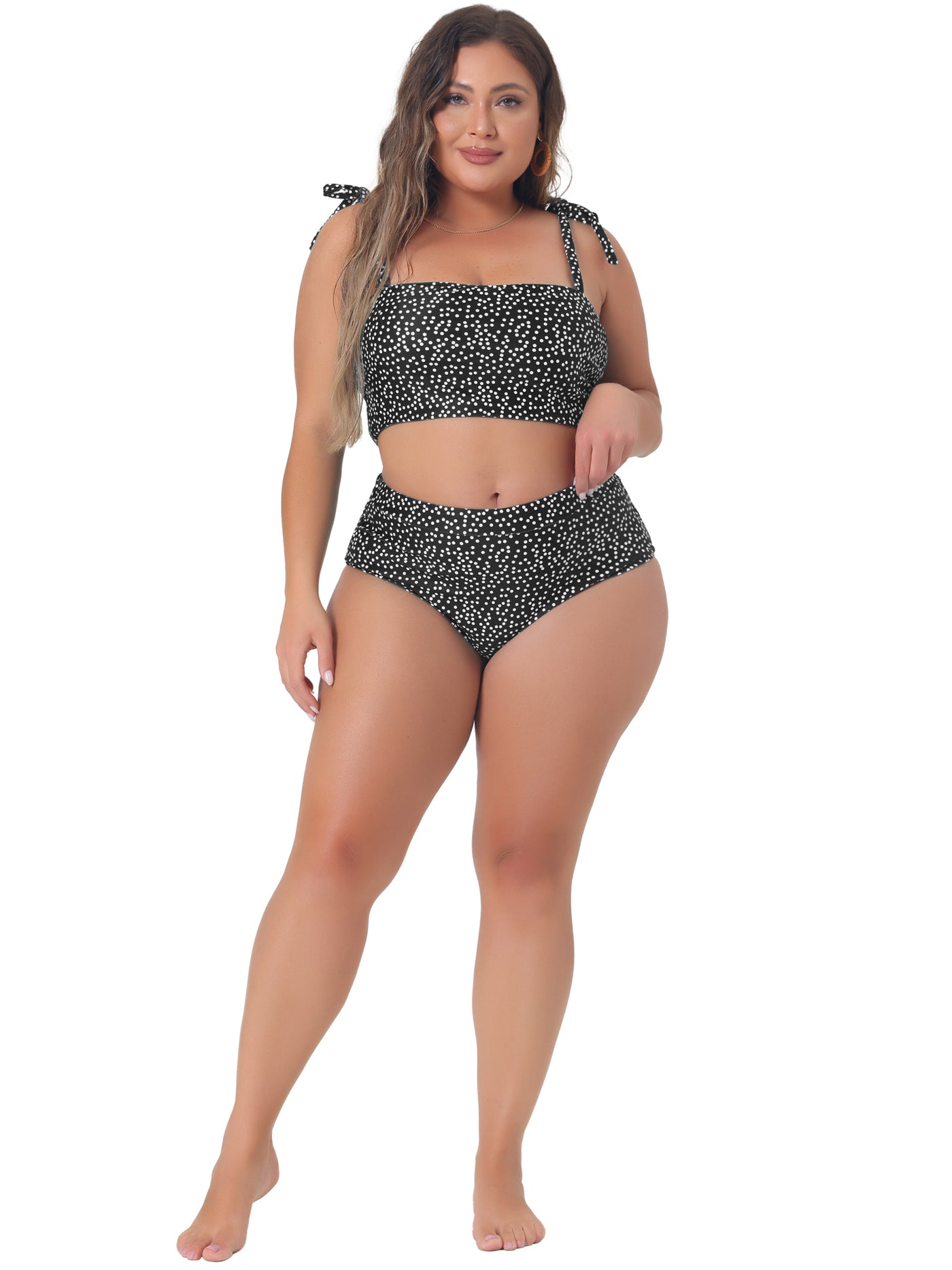 Bublédon Plus Size Swimsuit for Women Two Piece Bathing Suit High Waisted Tummy Control Bikini Set