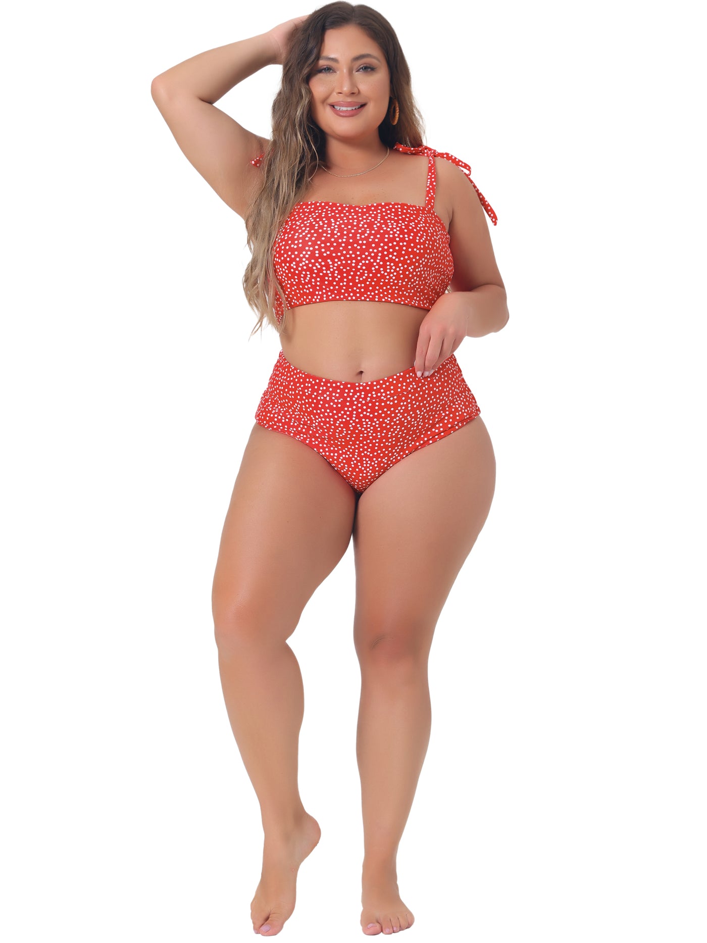 Bublédon Plus Size Swimsuit for Women Two Piece Bathing Suit High Waisted Tummy Control Bikini Set