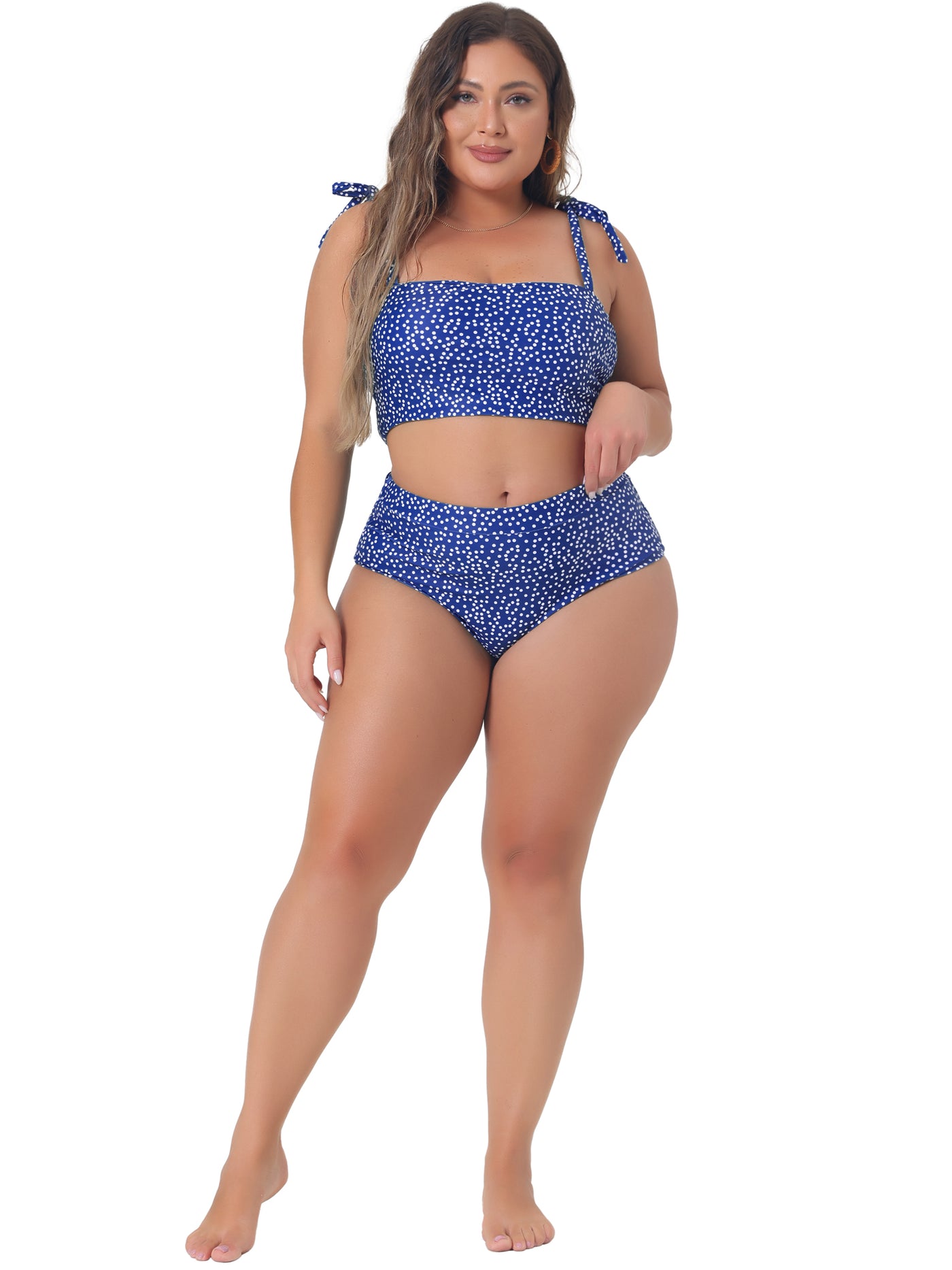 Bublédon Plus Size Swimsuit for Women Two Piece Bathing Suit High Waisted Tummy Control Bikini Set