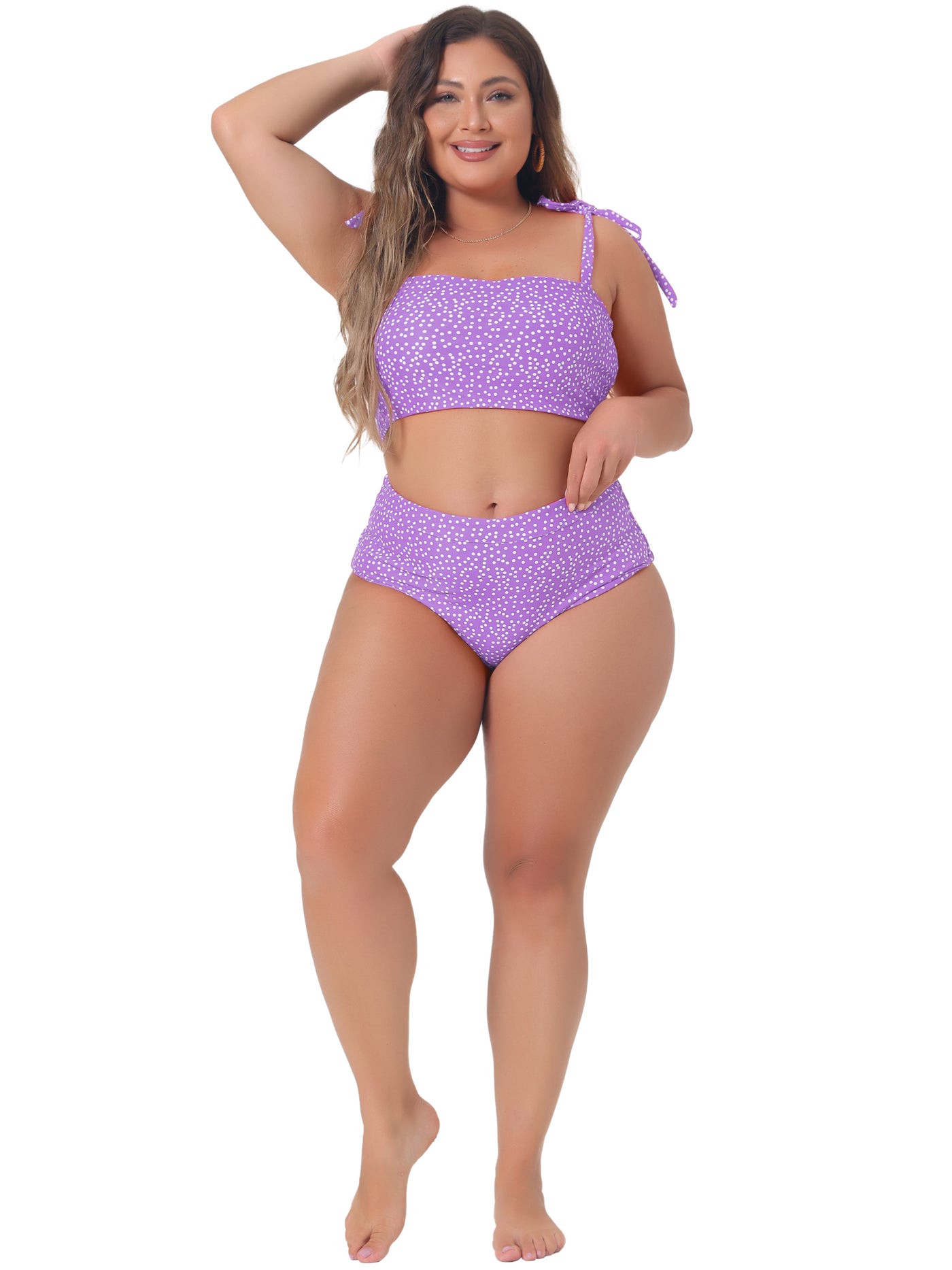 Bublédon Plus Size Swimsuit for Women Two Piece Bathing Suit High Waisted Tummy Control Bikini Set