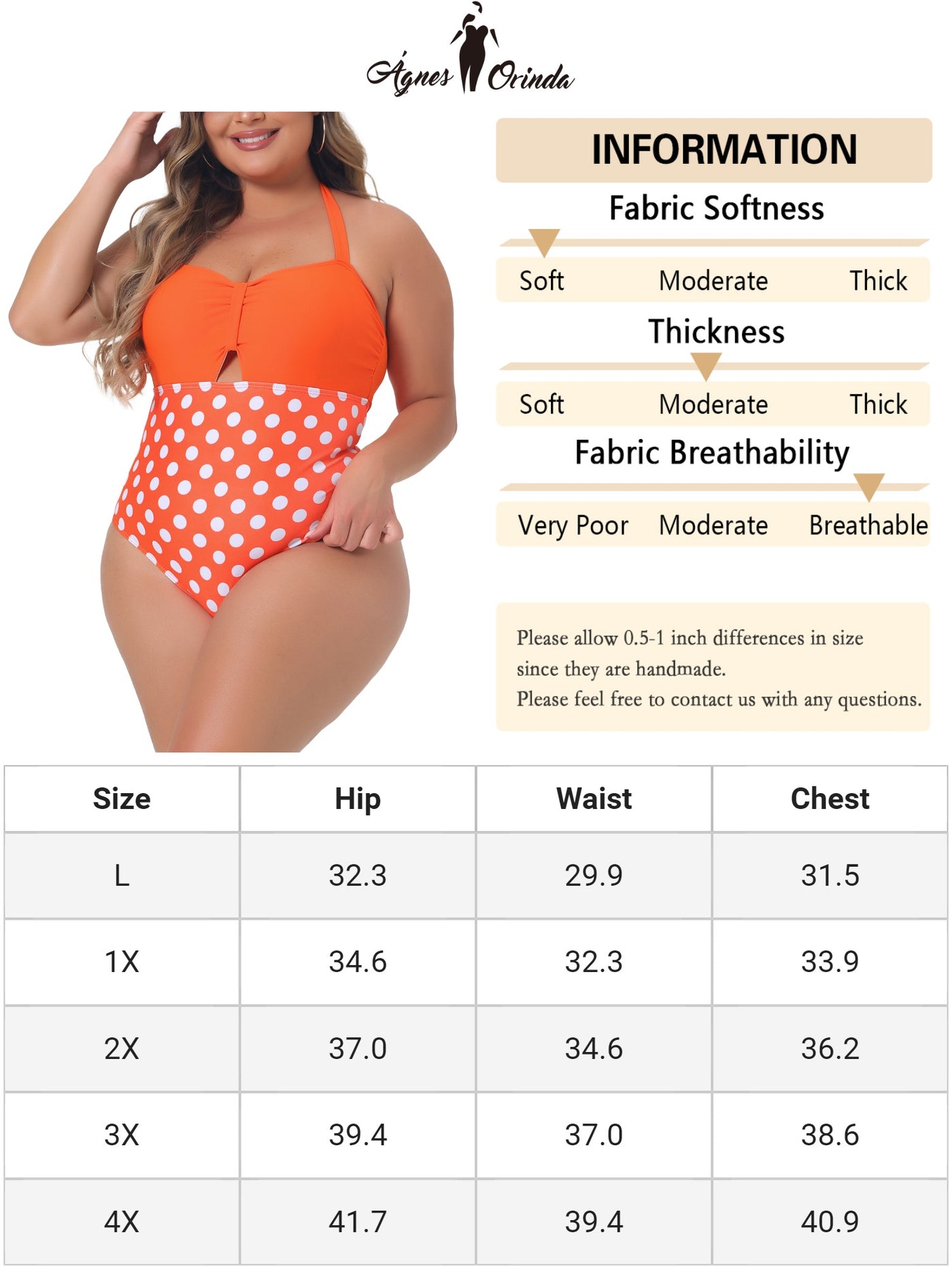 Bublédon Plus Size One Piece Swimsuits for Women Polka Dots Knot Bust High Waisted Tummy Control Bathing Suits Swimwear