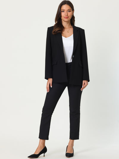 Women's Professional Blazer One Button Classic Work Business Suit Jacket