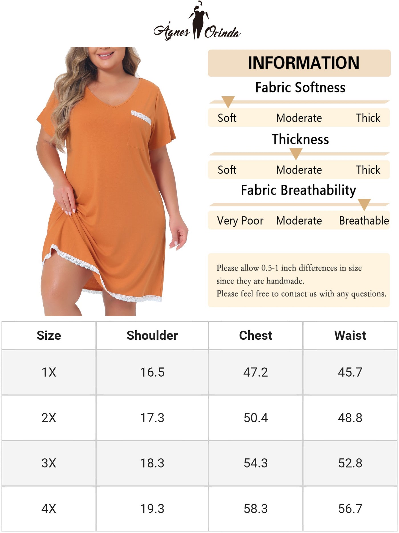 Bublédon Plus Size Nightgown Sleepwear for Women Soft Sleepshirt Short Sleeve Lace Trim Pajama Nightshirt