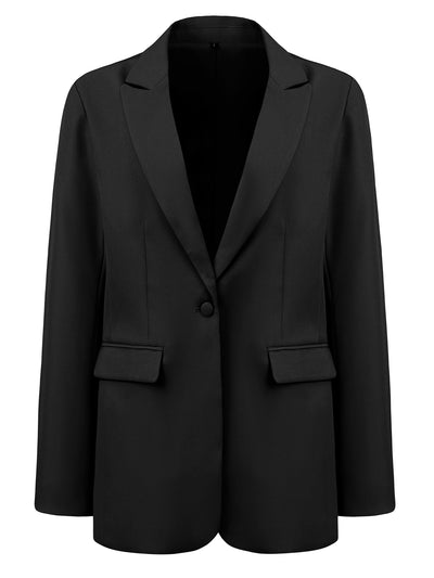 Women's Office Formal Jacket Long Sleeve 1 Button Blazer