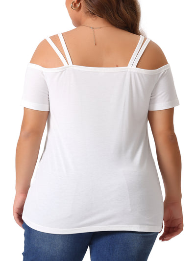 Knit H Line Off The Shoulder Short Sleeve Top