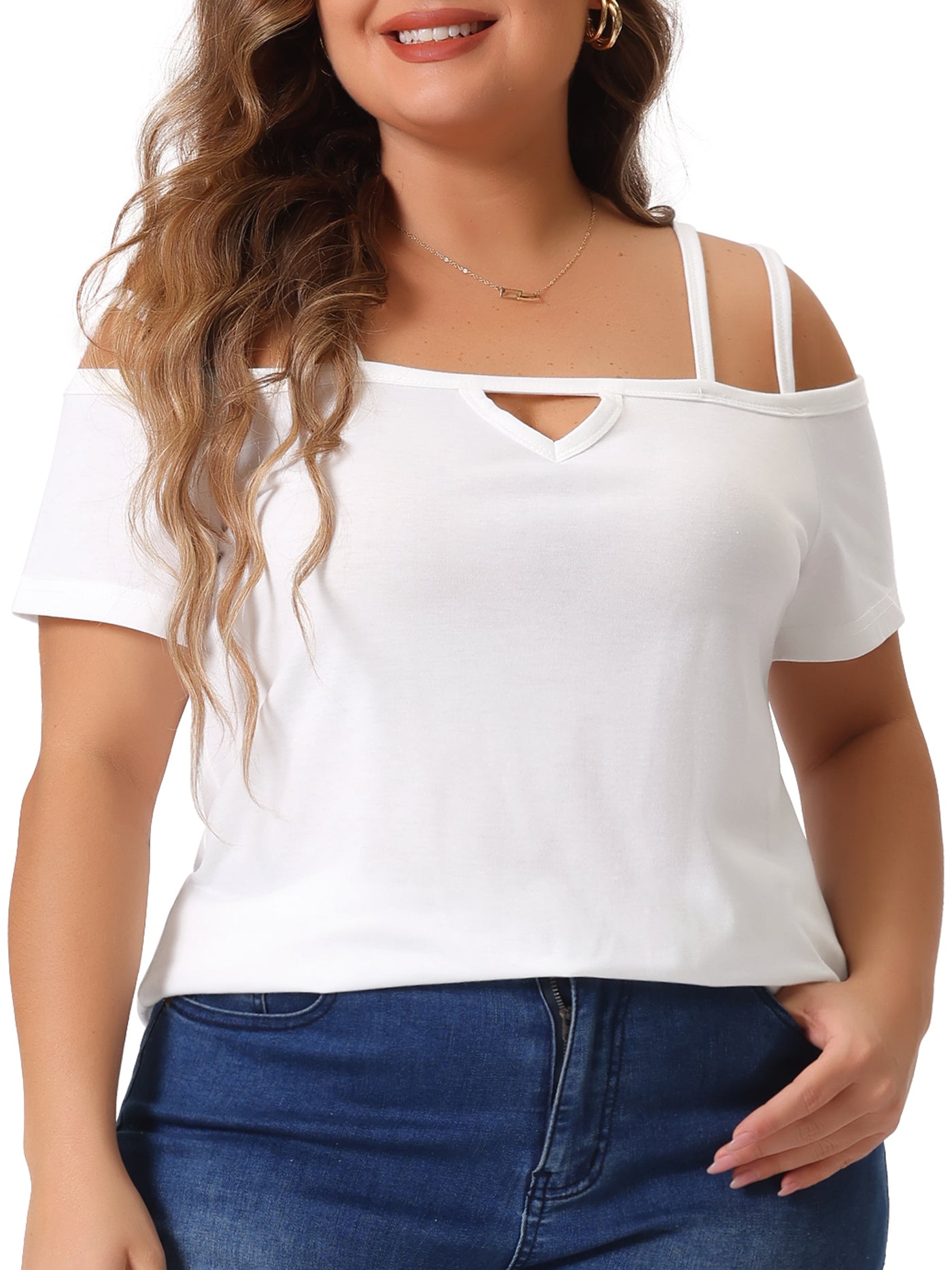 Bublédon Knit H Line Off The Shoulder Short Sleeve Top