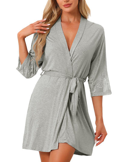 Womens Cotton Robe Lightweight Short Bathrobe Thin Sleepwear Soft Ladies Loungewear