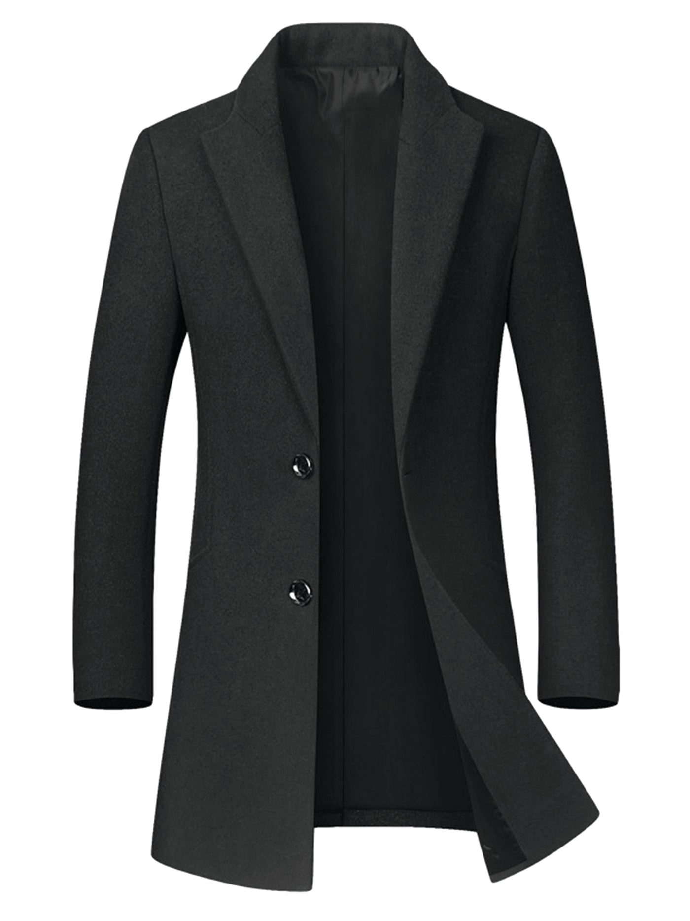 Bublédon Winter Trench Coat for Men's Single Breasted Slim Fit Business Long Overcoats