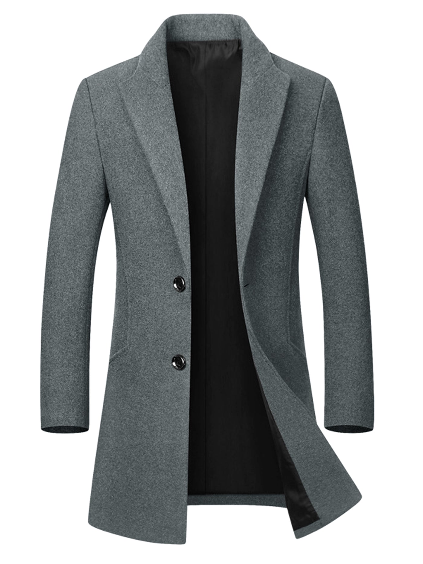 Bublédon Winter Trench Coat for Men's Single Breasted Slim Fit Business Long Overcoats