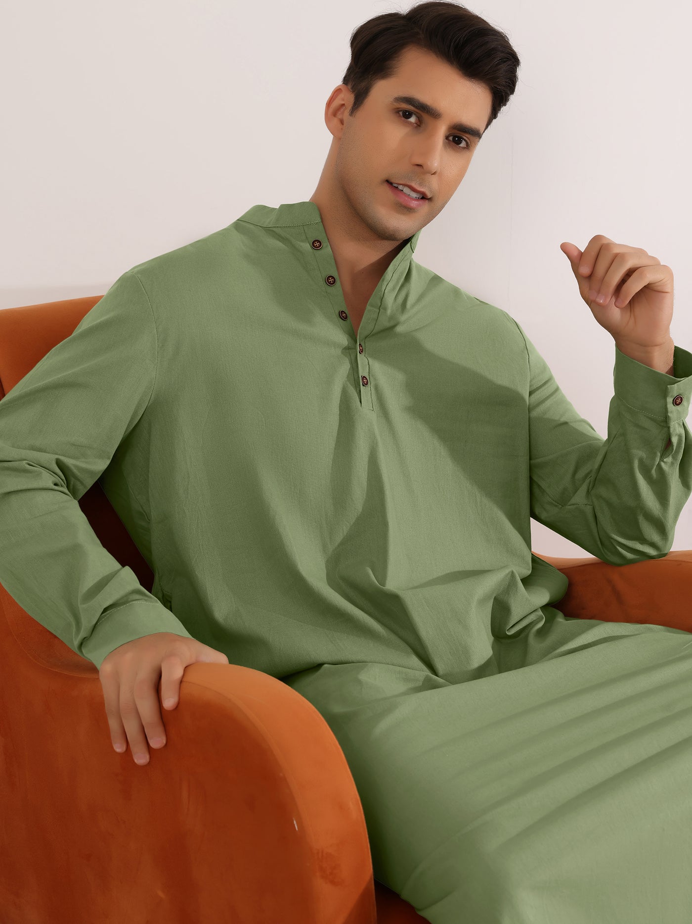 Bublédon Nightshirts for Men's Long Sleeves Button Sleep Shirts Nightgown with Pockets