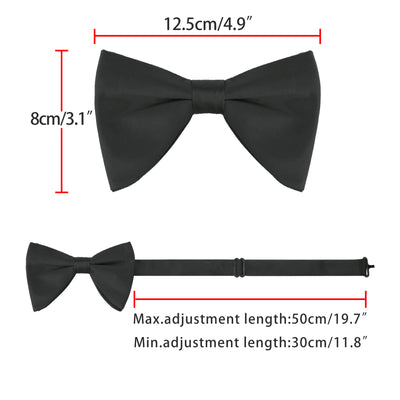 Men's Solid Color Satin Large Bow Tie for Formal Tuxedo 1 Pcs