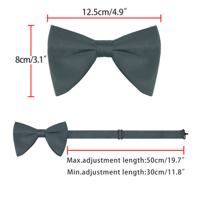 Men's Solid Color Satin Large Bow Tie for Formal Tuxedo 1 Pcs