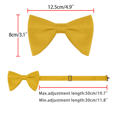 Men's Solid Color Satin Large Bow Tie for Formal Tuxedo 1 Pcs