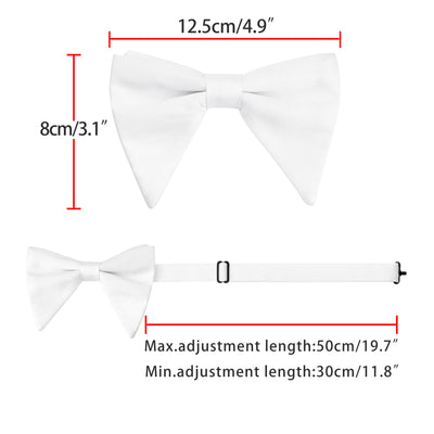 Men's Solid Color Satin Large Bow Tie for Formal Tuxedo 1 Pcs