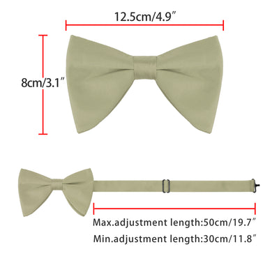 Men's Solid Color Satin Large Bow Tie for Formal Tuxedo 1 Pcs