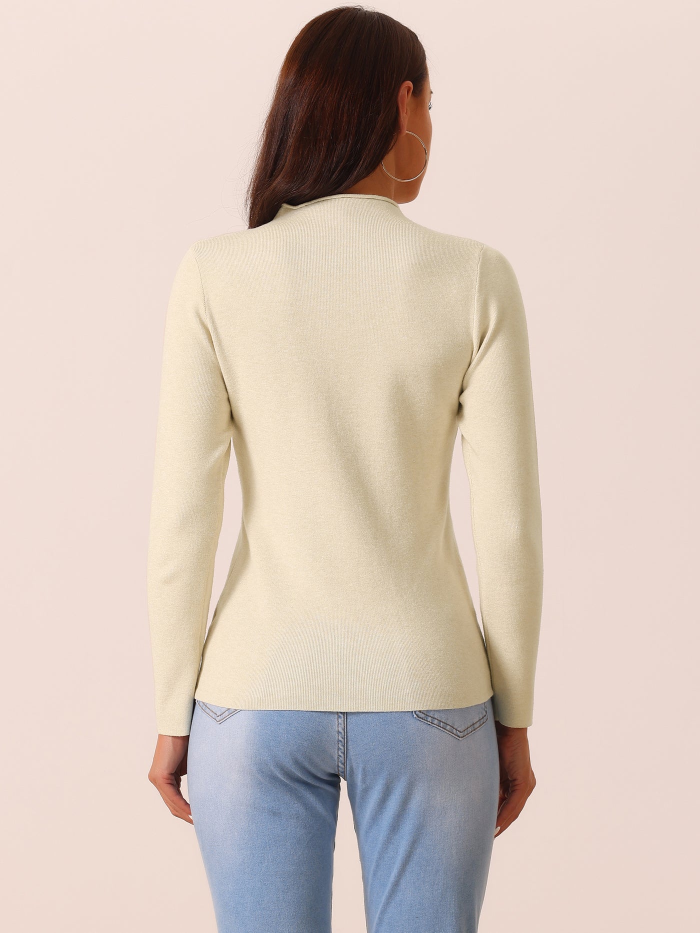 Bublédon Womens' Fall Winter Round Neck Long Sleeve Casual Slim Fit Sweater Top