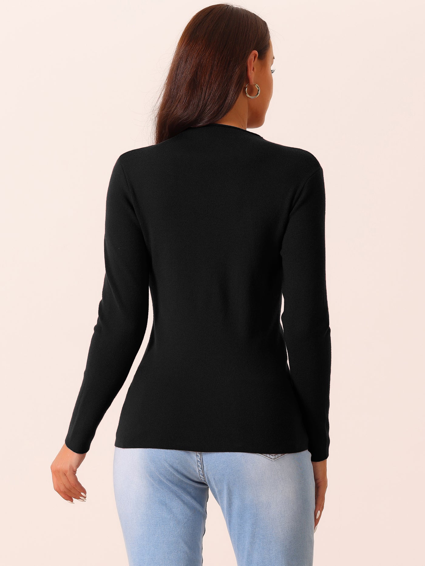 Bublédon Womens' Fall Winter Round Neck Long Sleeve Casual Slim Fit Sweater Top