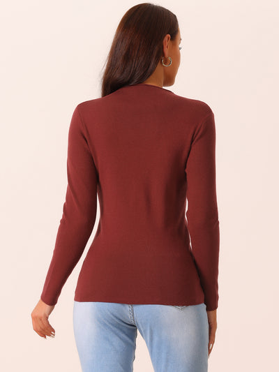 Womens' Fall Winter Round Neck Long Sleeve Casual Slim Fit Sweater Top