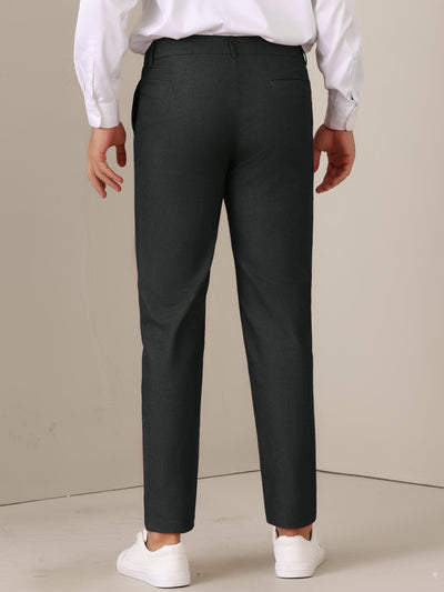 Dress Pants for Men's Pleated Front Tapered Leg Business Chino Trousers