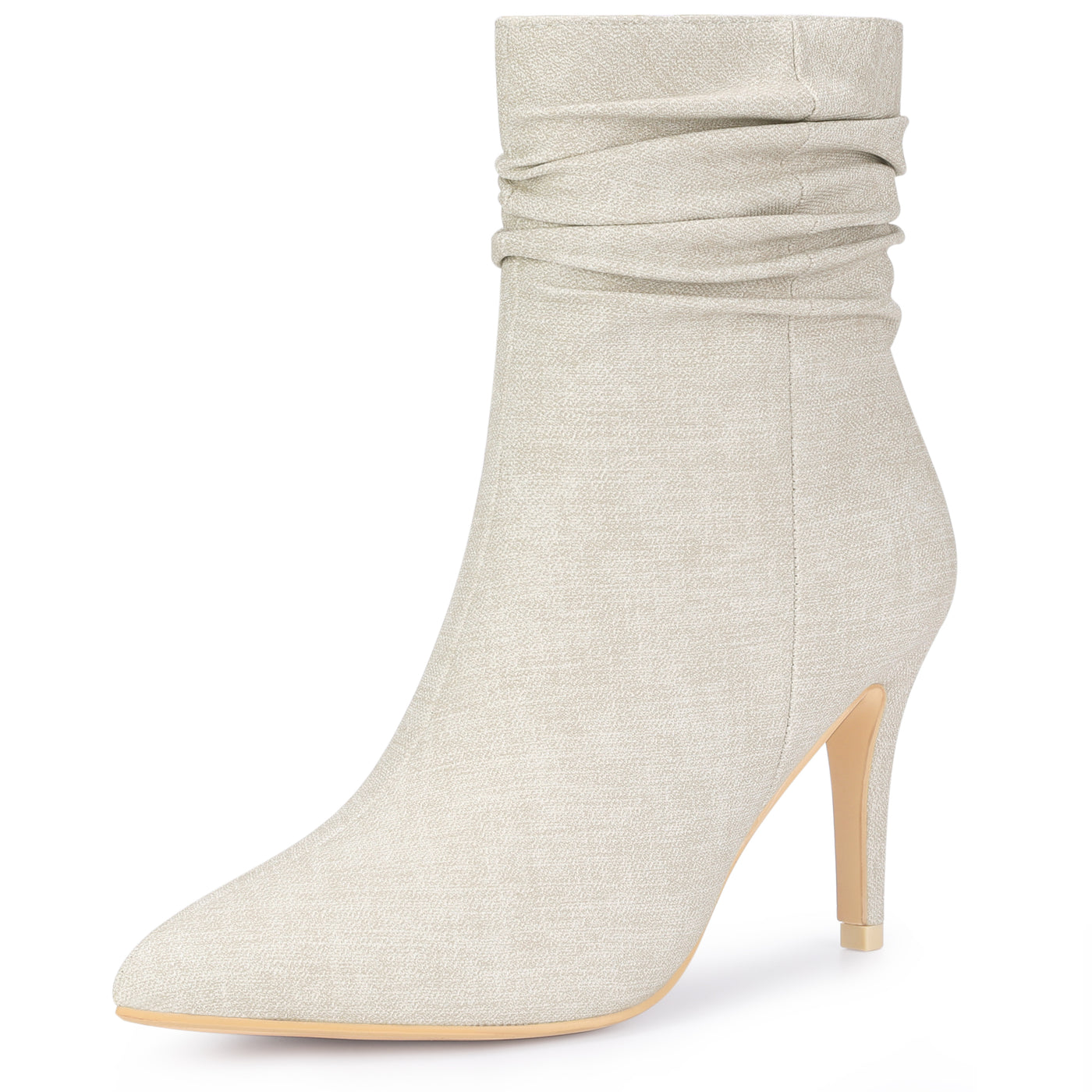 Bublédon Pointed Toe Slouched Stiletto Heels Ankle Boots for Women