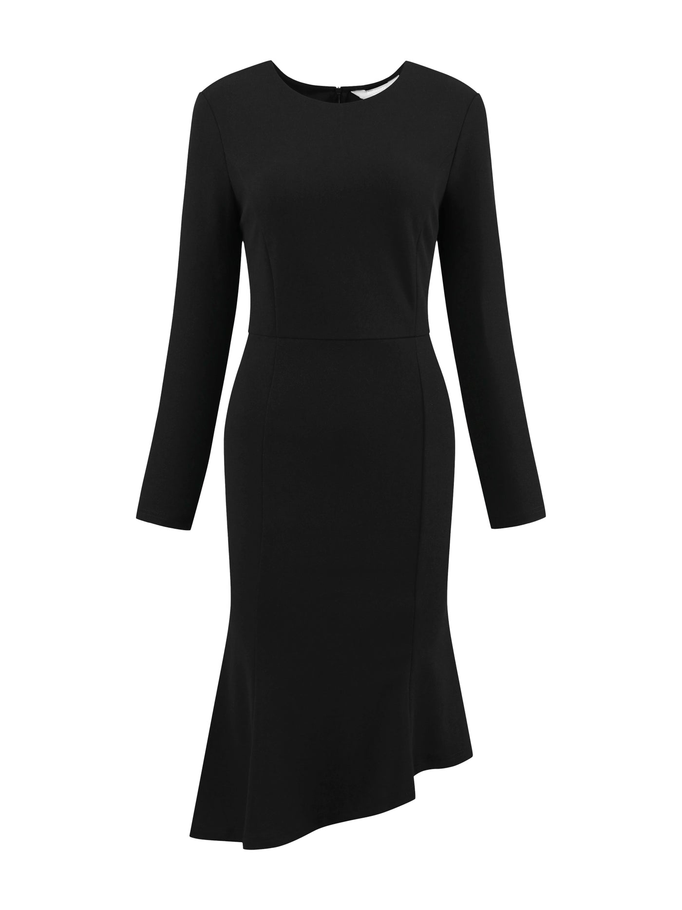 Bublédon Women's Fishtails Belted Round Neck 3/4 Sleeve Formal Dress