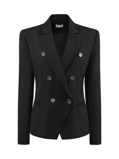 Women's Double Breasted Blazer Long Sleeve Casual Work Suit Blazers Jacket