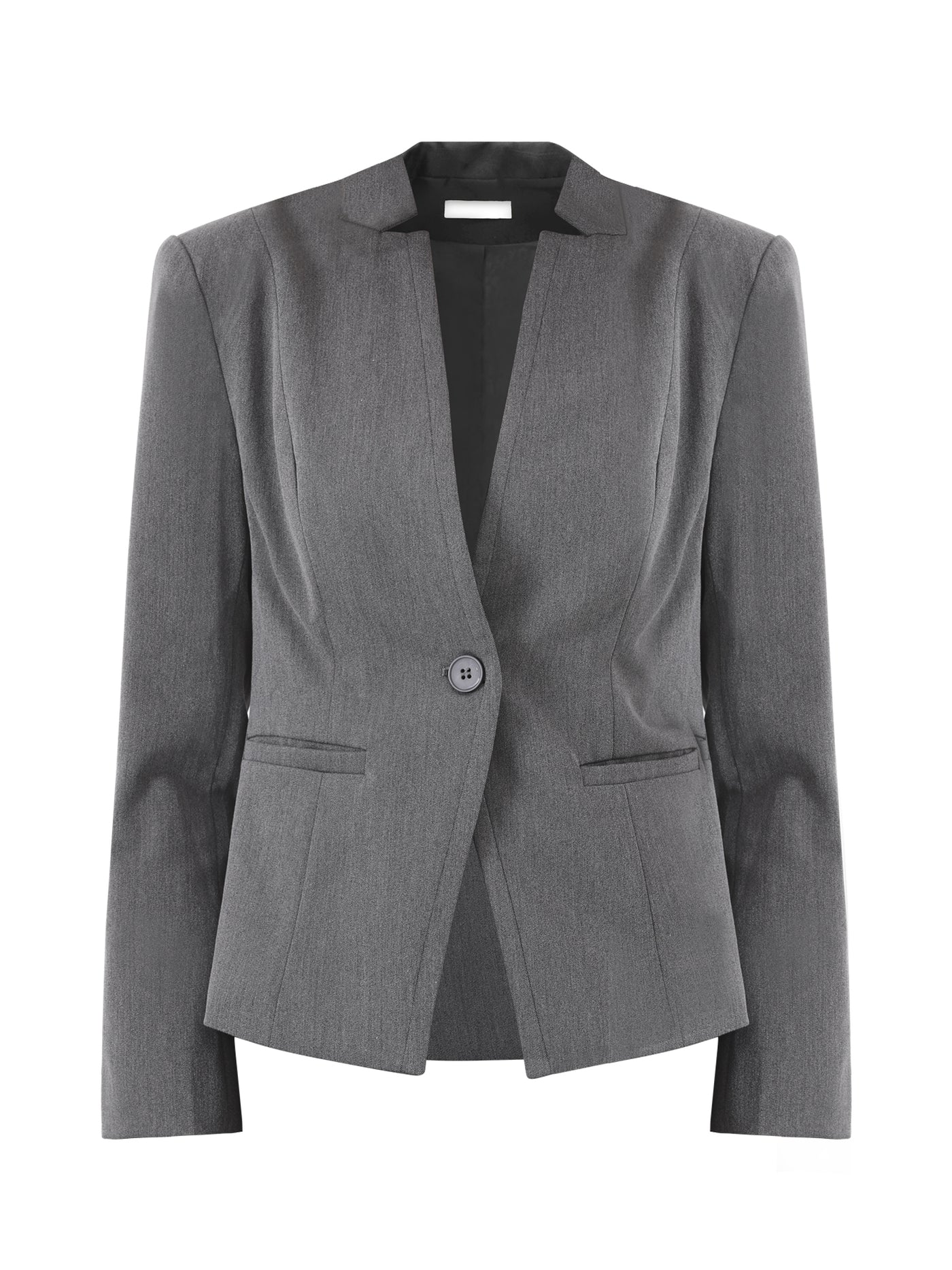 Bublédon Women's Professional Blazer Collarless Formal Work Business Suit Jacket