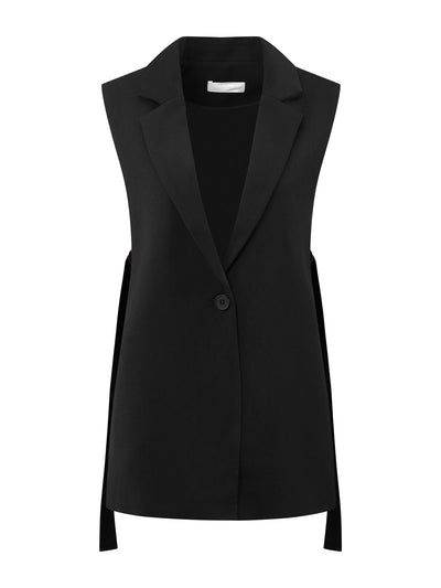 Women's 2024 Sleeveless Blazer One Button Adjustable Waist Work Office Suit Vest Jacket