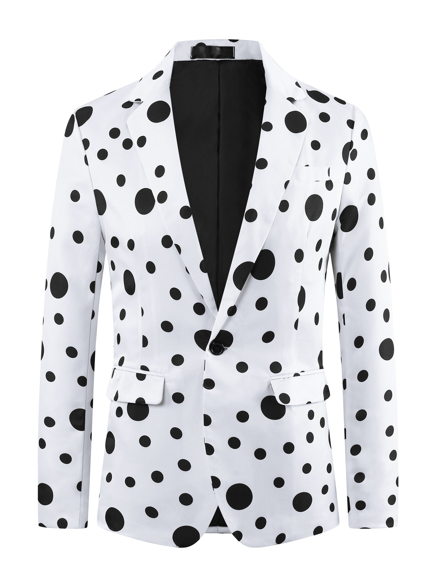 Bublédon Polka Dots Blazers for Men's One Button Notched Lapel Prom Suit Jackets