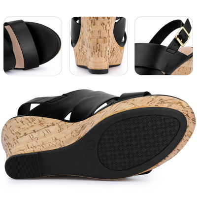 Open Toe Platform Wedge Sandals for Women