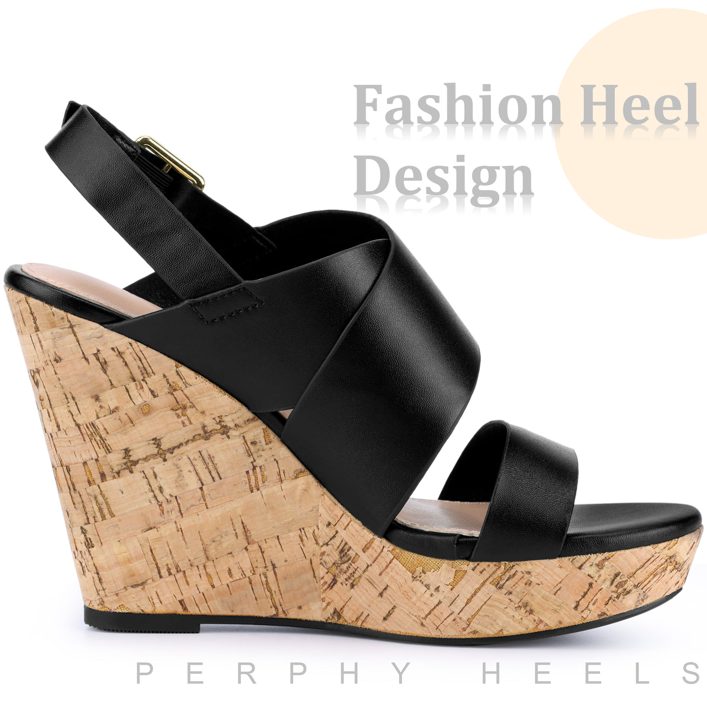 Bublédon Open Toe Platform Wedge Sandals for Women