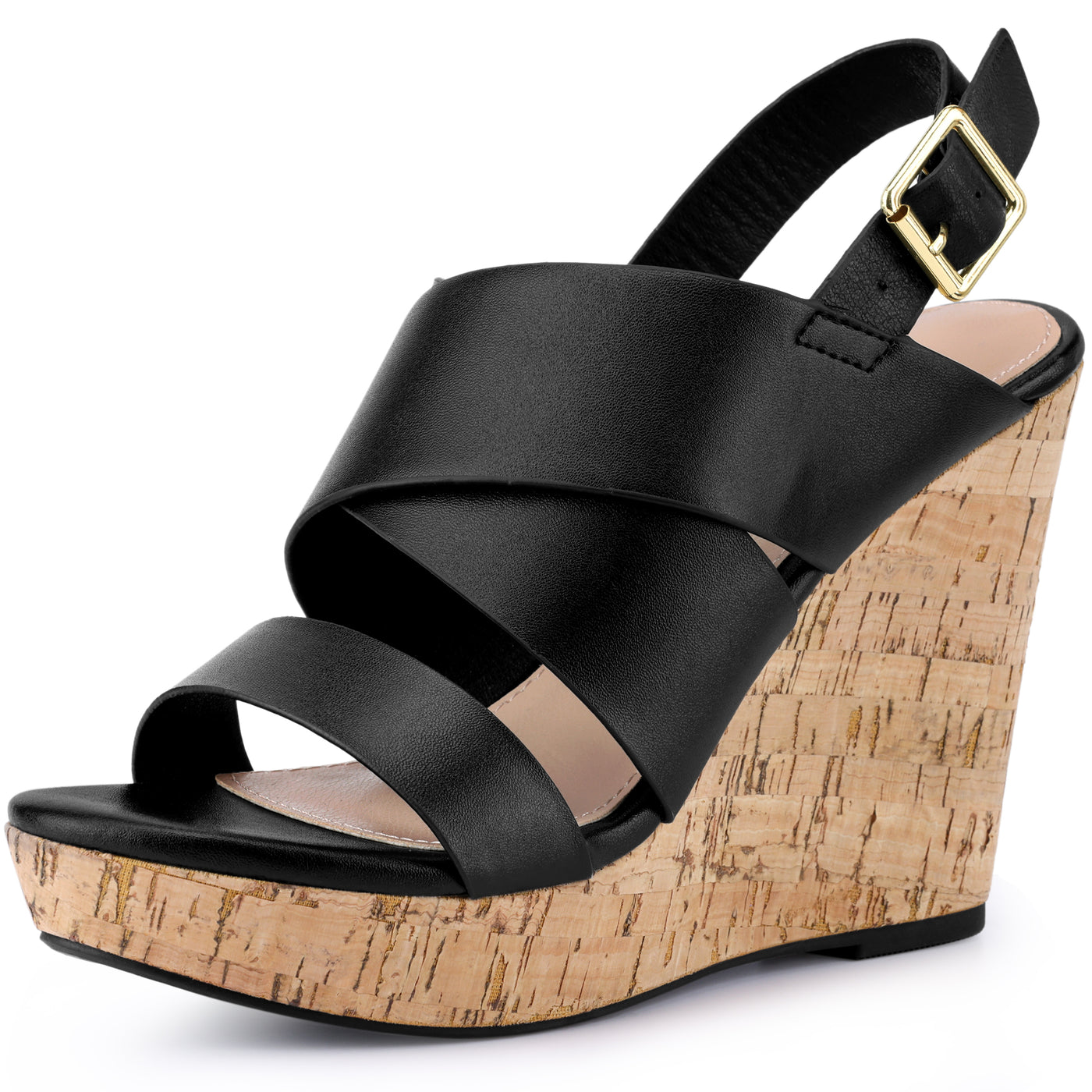 Bublédon Open Toe Platform Wedge Sandals for Women