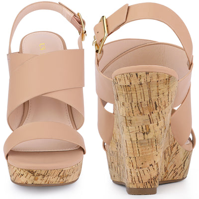 Open Toe Platform Wedge Sandals for Women