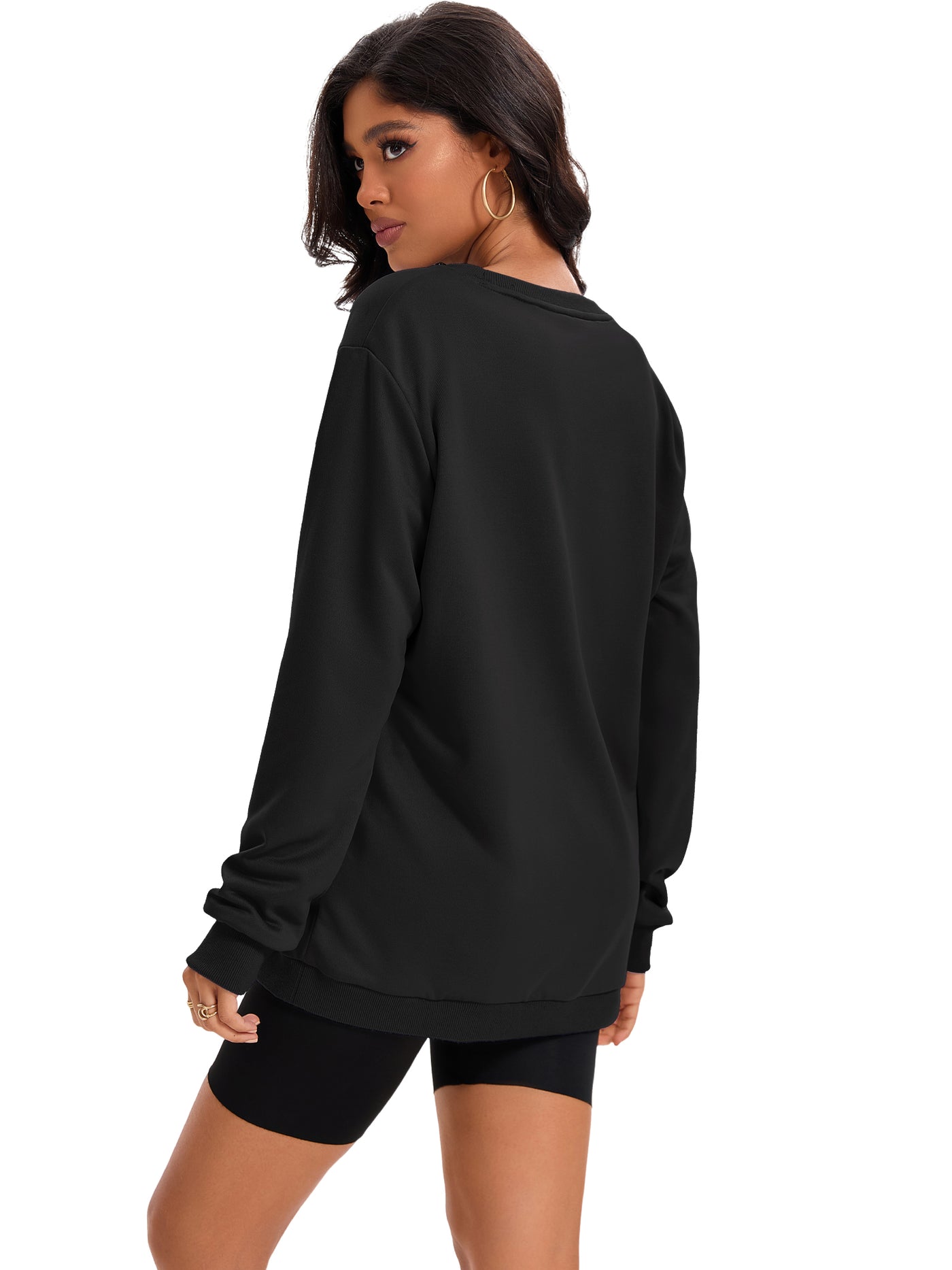 Bublédon Onfers Womens Sweatshirt Crew Neck Long Sleeve Hoodie Oversized Pullover Tunic Tops Trendy