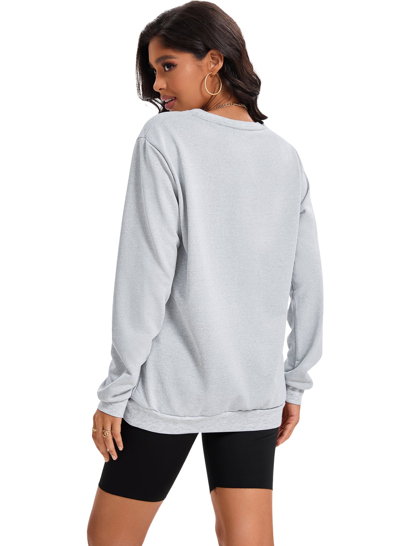 Bublédon Onfers Womens Sweatshirt Crew Neck Long Sleeve Hoodie Oversized Pullover Tunic Tops Trendy