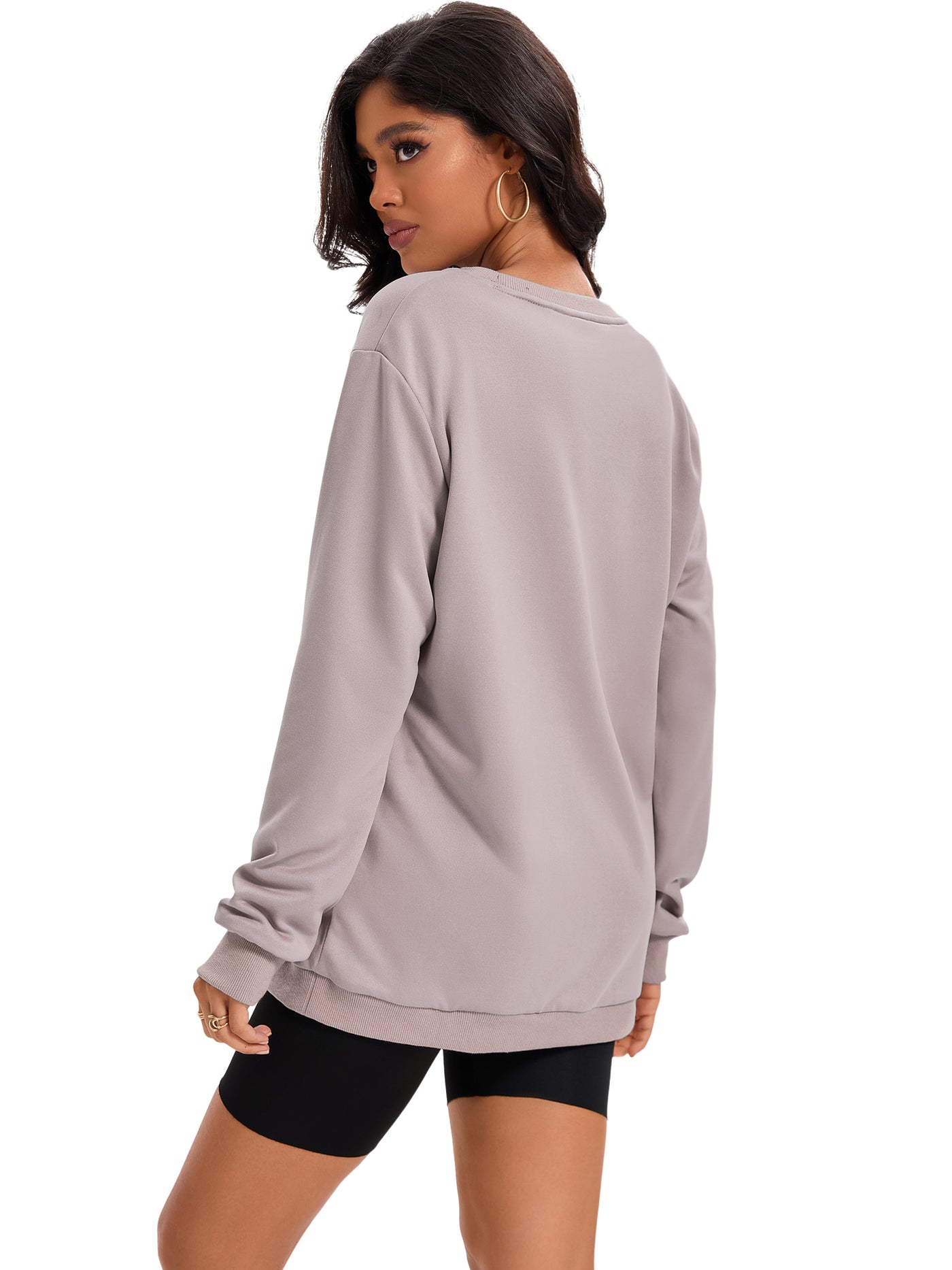 Bublédon Onfers Womens Sweatshirt Crew Neck Long Sleeve Hoodie Oversized Pullover Tunic Tops Trendy