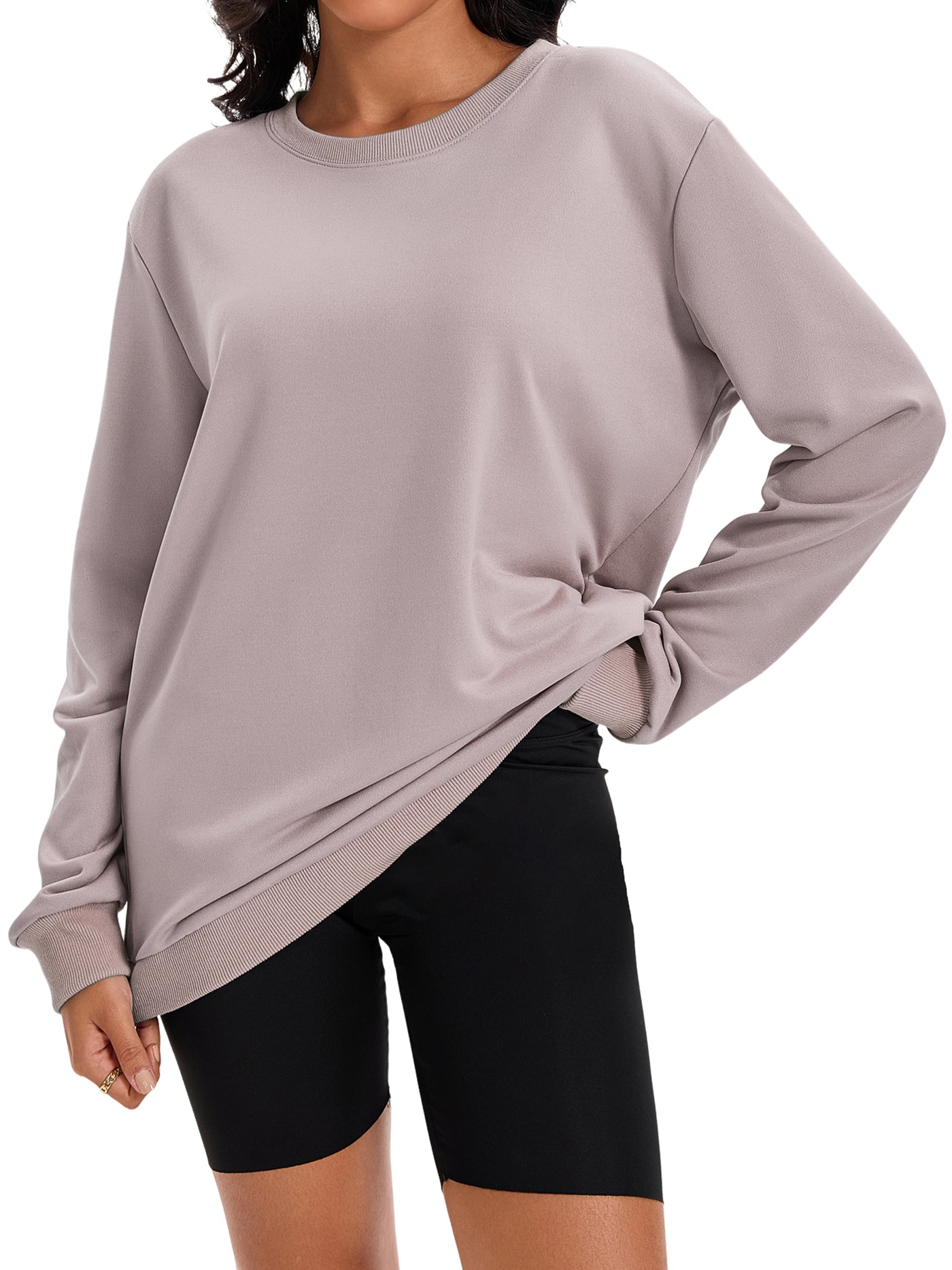 Bublédon Onfers Womens Sweatshirt Crew Neck Long Sleeve Hoodie Oversized Pullover Tunic Tops Trendy