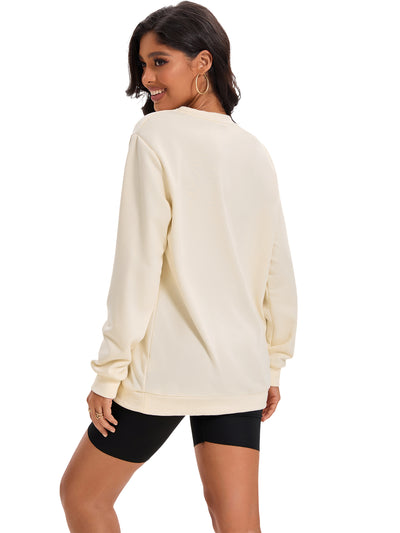 Onfers Womens Sweatshirt Crew Neck Long Sleeve Hoodie Oversized Pullover Tunic Tops Trendy