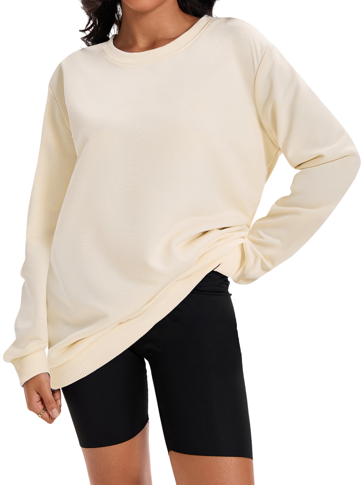 Bublédon Onfers Womens Sweatshirt Crew Neck Long Sleeve Hoodie Oversized Pullover Tunic Tops Trendy