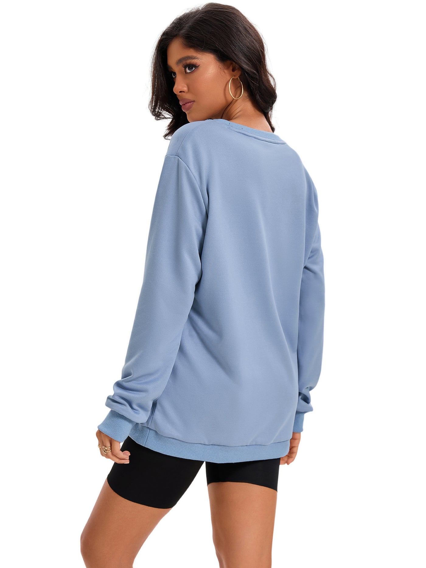 Bublédon Onfers Womens Sweatshirt Crew Neck Long Sleeve Hoodie Oversized Pullover Tunic Tops Trendy