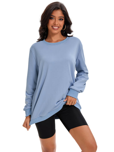 Onfers Womens Sweatshirt Crew Neck Long Sleeve Hoodie Oversized Pullover Tunic Tops Trendy