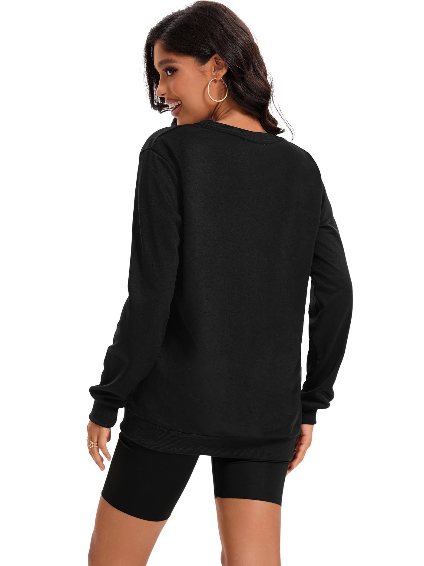 Bublédon Onfers Womens Sweatshirt Crew Neck Long Sleeve Hoodie Oversized Pullover Tunic Tops Trendy