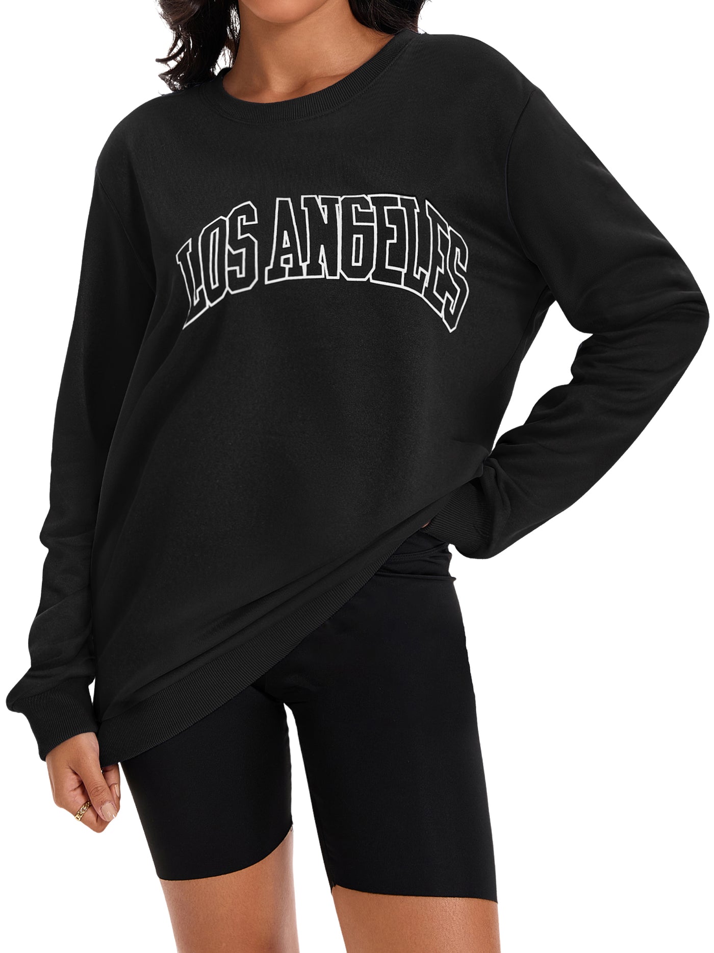 Bublédon Onfers Womens Sweatshirt Crew Neck Long Sleeve Hoodie Oversized Pullover Tunic Tops Trendy