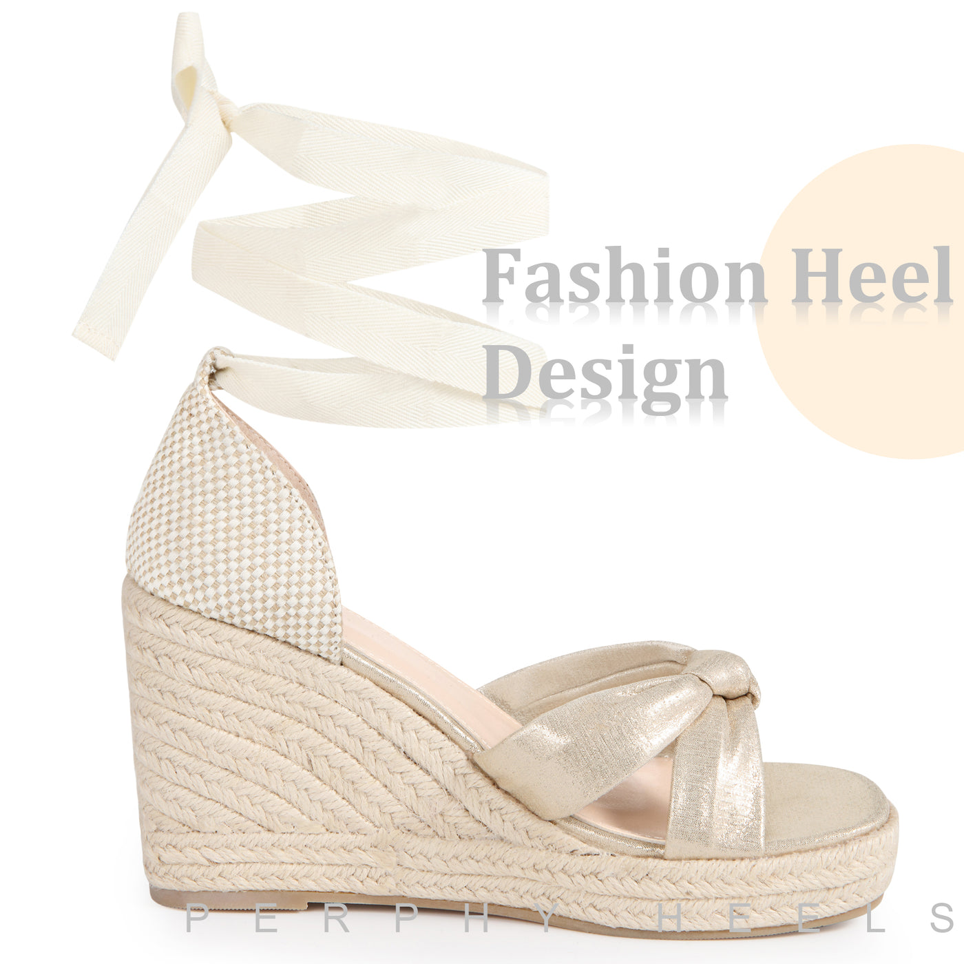 Bublédon Lace Up Platform Espadrilles Wedges Heel Sandals for Women