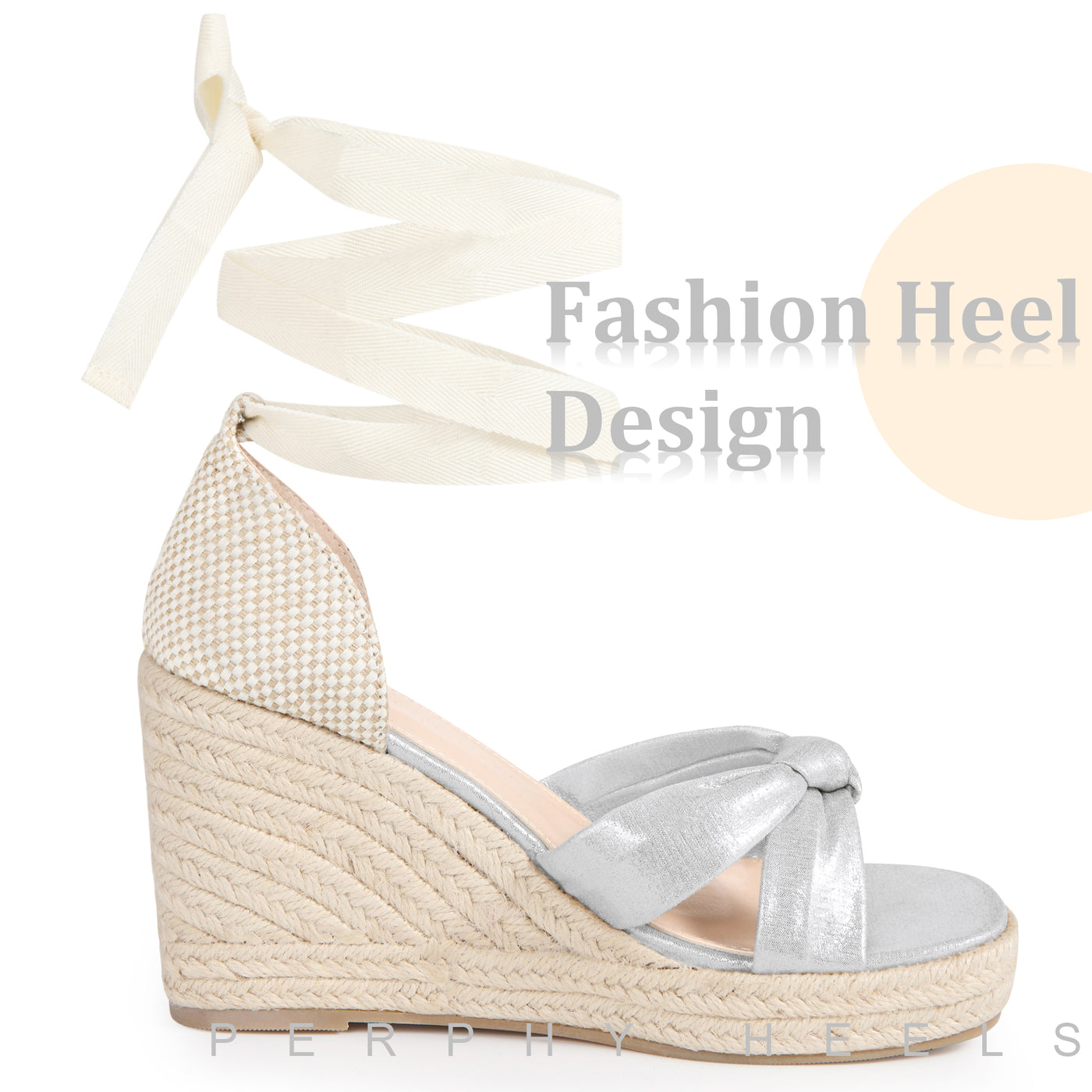 Bublédon Lace Up Platform Espadrilles Wedges Heel Sandals for Women