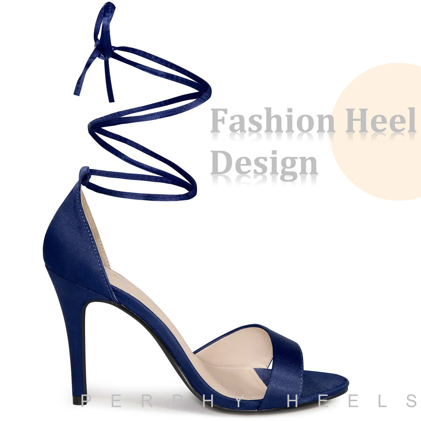 Bublédon Satin Lace Up Stiletto Heel Sandals for Women